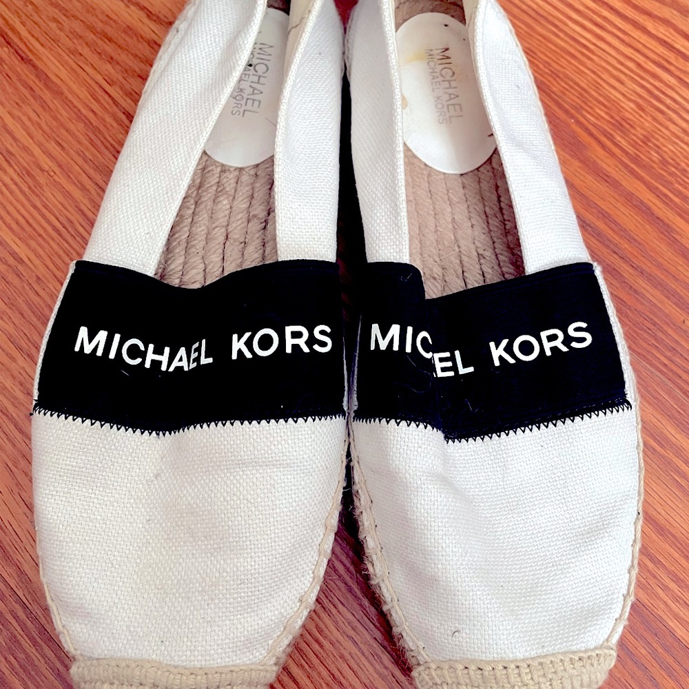 Michael Kors canvas slip on shoes